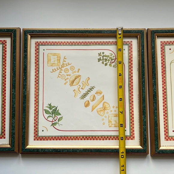 ✨ 1996 ART RESOURCES INT LTD -Set of 3 Framed Prints TOMATOES - HERBS - PASTA. - Picture 13 of 16